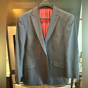 Joseph Abooud “Wallstreet” 2 piece suit navy striped. Size 42R pants/46 jacket